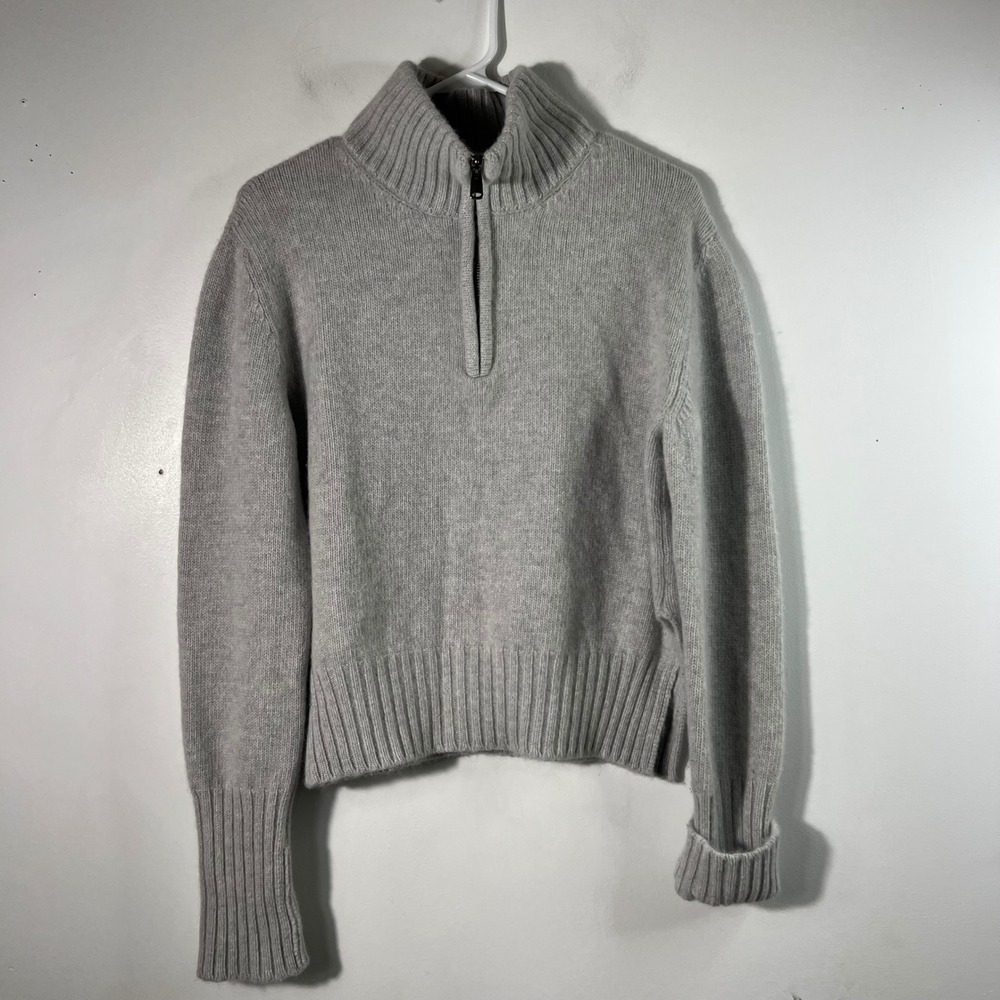 Zanone 1/4 Zip Wool Angora Made in Italy Gray size 42 Side slits